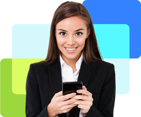 Cliente satisfeita usando o Chatbot Mundiale no celular.
