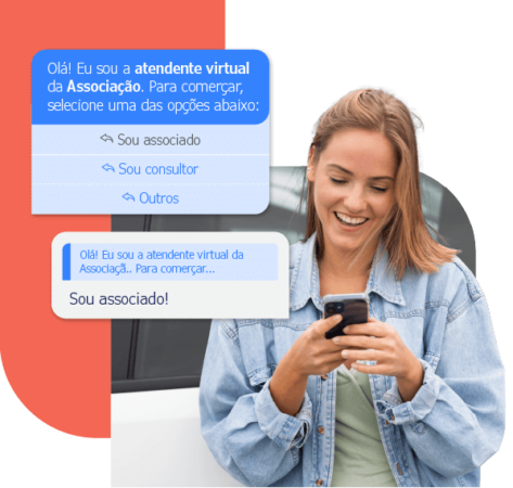 Associado solicitando atendimento pelo WhatsApp.