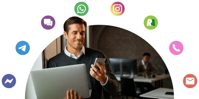 Atendimento e vendas omnichannel integrando múltiplos canais de comunicação em uma única plataforma