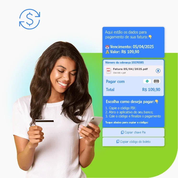 Chatbot Mundiale enviando dados para pagamento pelo WhatsApp de forma automática