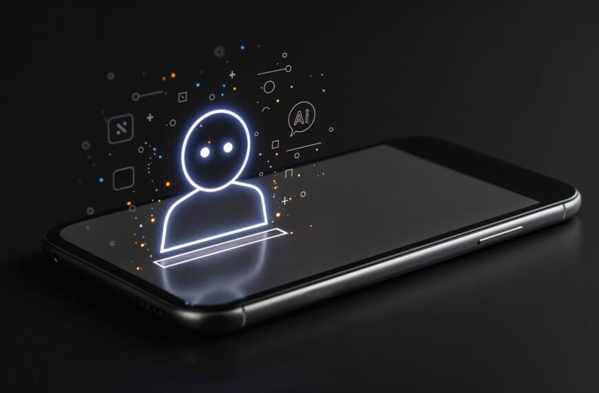 Ícone de agente de ia em um smartphone